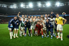 شادی صعود بازیکنان ایتالیا به یورو 2024