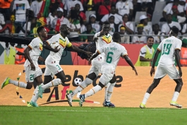شادی بازیکنان سنگال مقابل گینه