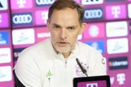توماس توخل در کنفرانس خبری پیش از بازی آینتراخت فرانکفورت و بایرن مونیخ در بوندسلیگا؛ فصل 24-2023