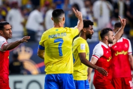 کریستیانو رونالدو و رد تصمیم داور در خصوص اعلام پنالتی به سود النصر در بازی با پرسپولیس
