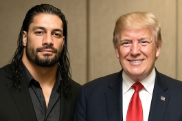 دونالد ترامپ، رئیس جمهور آمریکا و رومن رینز ستاره کشتی کج WWE