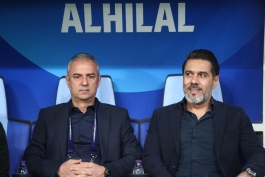عکس از اسماعیل کارتال و افشین پیروانی سرمربی و سرپرست پرسپولیس