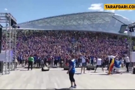 تشویق پرشور هواداران ایسلند در مسکو پیش از دیدار با آرژانتین
