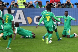 سنگال-تیم ملی سنگال-شادی بعد از گل سنگالی ها-جام جهانی 2018 روسیه