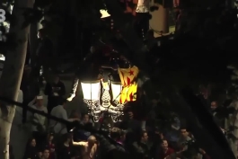 جشن هواداران بارسلونا در خیابان 