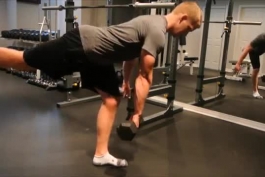 آموزش حرکت بدنسازی Dumbbell One-Legged Deadlift  + ویدیو