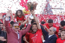 جشن قهرمانی تراکتور در لیگ برتر - شجاع خلیل زاده - محمدرضا زنوزی