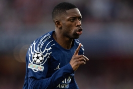 عثمان دمبله در بازی آرسنال و پاری سن ژرمن در مرحلۀ نیمه‌نهایی لیگ قهرمانان اروپا؛ فصل 25-2024