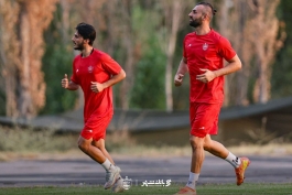 عکس از سردار دورسون و محمدحسین صادقی در تمرینات پرسپولیس