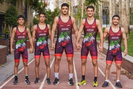 بازیکنان تیم نوجوانان ایران در رشته کشتی آزاد - جام جهانی نوجوانان کشتی آزاد