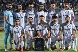 عکس تیمی بازیکنان ملوان با رضا غندی پور، امید نورافکن، حبیب فرعباسی و غیره - لیگ برتر ایران