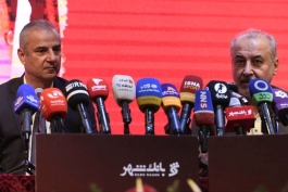 رضا درویش مدیرعامل پرسپولیس و اسماعیل کارتال سرمربی ترک پرسپولیس تهران - لیگ برتر ایران
