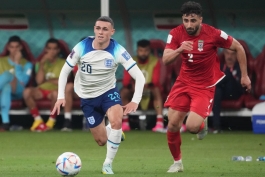 صادق محرمی مدافع راست تیم ملی ایران و بازیکن سابق پرسپولیس و دینامو زاگرب کرواسی - فیل فودن بازیکن منچسترسیتی و تیم ملی انگلیس - بازی ایران و انگلیس جام جهانی 2022 - لیگ برتر ایران