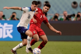 صادق محرمی بازیکن تیم ملی ایران و پرسپولیس تهران - میسن مانت هافبک انگلیس - تیم ملی ایران