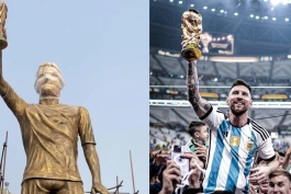 مجسمه لیونل مسی در هند