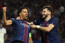 شادی گل بازیکنان پاری سن ژرمن - لیگ قهرمانان اروپا