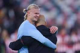 ارلینگ هالند و پپ گواردیولا - منچسترسیتی-برنتفورد