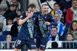 مهاجمان سلتاویگو در جریان پیروزی مقابل رئال مادرید در برنابئو - یاگو آسپاس - ویلیوت اسودبرگ