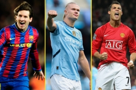 ارلینگ هالند - لیونل مسی - کریستیانو رونالدو