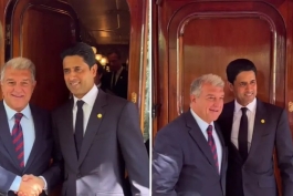 ناصر الخلیفی - خوان لاپورتا - روسای بارسلونا و پاری سن ژرمن 