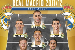 ترکیب رویایی رئال مادرید در فصل 12-2011 - کریستیانو رونالدو - مسوت اوزیل - ژابی آلونسو - سامی خدیرا - کریم بنزما - آنخل دی ماریا