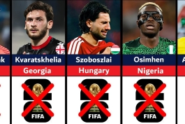 بازیکنان غایب در جام جهانی 2026 - یان اوبلاک - دومینیک سوبوسلای - ویکتور اوسیمن - پیر امریک اوبامیانگ - خویچا کواراتسخلیا