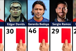 رکوردداران دریافت کارت قرمز در تاریخ فوتبال - سرخیو راموس - په په - فرانچسکو توتی - ادگار داویدز - جراردو بدویا