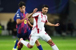 مهدی طارمی- المپیاکوس- بارسلونا- لیگ قهرمانان اروپا