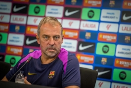 هانسی فلیک در نشست خبری - سرمربی آلمانی بارسلونا - لالیگای اسپانیا