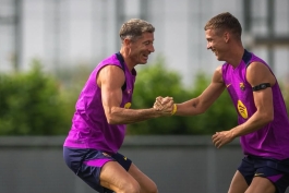 روبرت لواندوفسکی - دنی اولمو - بارسلونا - لالیگای اسپانیا