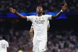 وینیسیوس جونیور پس از گلزنی مقابل ویارئال - وینگر برزیلی رئال مادرید - لالیگای اسپانیا