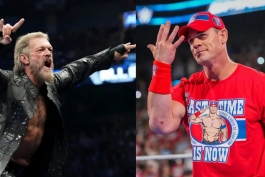 جان سینا و اج، ستارگان کشتی کج که به ترتیب در wwe و aew هستند.