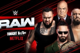 سث رالینز، بران بریکر، برانسون رید و پال هیمن در شوی کشتی کج راو WWE