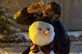 قاب مشترک علیرضا بیرانوند و آدم برفی