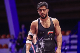 عکس از امیرحسین فیروزپور ‌کشتی‌گیر وزن ۹۲ کیلوگرم آزاد ایران