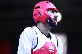 عکس از امیررضا صادقیان تکواندوکار ایران در بازی‌های کشورهای اسلامی