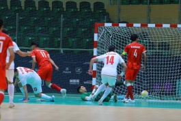 عکس از بازی ایران و افغانستان در فوتسال کشورهای اسلامی