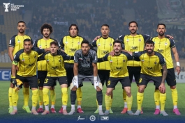 عکس تیمی از بازیکنان سپاهان در بازی مقابل الحسین اردن