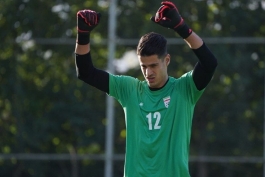 عکس از پیام نیازمند دروازه‌بان تیم ملی ایران در کافا ۲۰۲۵