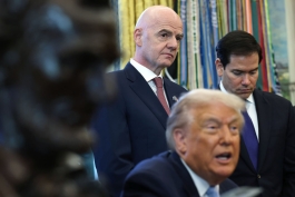 جیانی اینفانتینو رئيس فیفا در کنار دونالد ترامپ رئيس جمهور آمریکا - فیفا