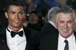 کارلو آنچلوتی و کریستیانو رونالدو در مراسم توپ طلا 