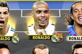 تیم منتخب تاریخ فوتبال به انتخاب کریم بنزما با حضور رونالدو نازاریو، کریستیانو رونالدو و رونالدینیو