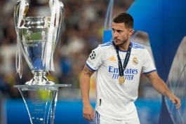 ادن هازارد در جشن قهرمانی رئال مادرید در لیگ قهرمانان اروپا 