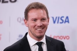 یولیان ناگلزمان، سرمربی تیم ملی آلمان در مراسم قرعه کشی جام جهانی