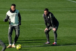 ژابی آلونسو و کیلیان امباپه در تمرینات رئال مادرید 