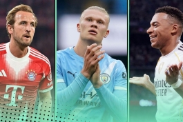 هری کین، مهاجم انگلیسی بایرن مونیخ - ارلینگ هالند، مهاجم نروژی منچسترسیتی - کیلیان امباپه، مهاجم فرانسوی رئال مادرید 