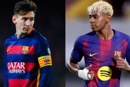 لامین یامال، وینگر کنونی بارسلونا - لیونل مسی، وینگر آرژانتینی در پیراهن بارسلونا 