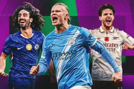 ارلینگ هالند، مهاجم منچسترسیتی - مارک کوکوریا، مدافع چلسی - دکلان رایس، هافبک آرسنال 