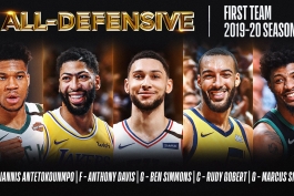 بسکتبال NBA - تیم دفاعی فصل NBA - تیم دفاعی فصل 2019/20 NBA - یانیس آنتتوکومپو - آنتونی دیویس