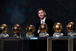 بارسلونا / Barcelona / لالیگا / Laliga / توپ طلای اروپا / winning his sixth Ballon D'Or 